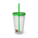 "CUP" Sunsplash Tumbler, Clear Insulated Drink Cup, Reusable Straw Cup, Summer Drinkware, Perfect for Celebrations & Everyday Use