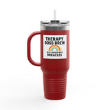 Insulated Travel Mug, 40oz - "Therapy Boss Brew Best Served With Miracles" Perfect for Coffee Lovers | Treat Yourself |  Great Gift for Clinic Owners, Bosses, and VIPs | Travel Tumbler [...]