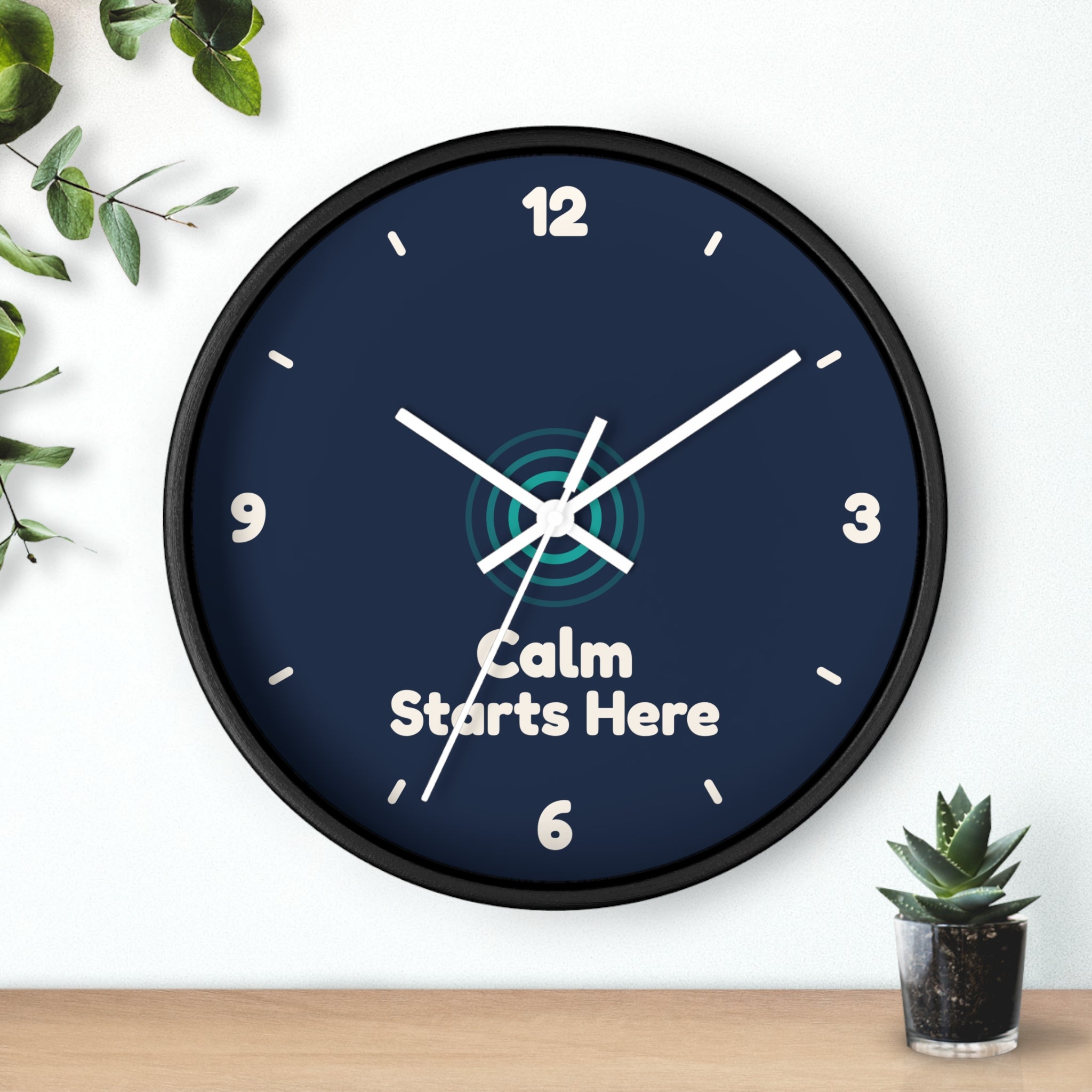 Calm Starts Here Wall Clock — Waiting Room Decor
