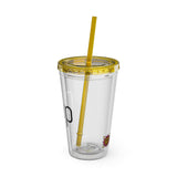 "CUP" Sunsplash Tumbler, Clear Insulated Drink Cup, Reusable Straw Cup, Summer Drinkware, Perfect for Celebrations & Everyday Use