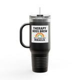 Insulated Travel Mug, 40oz - "Therapy Boss Brew Best Served With Miracles" Perfect for Coffee Lovers | Treat Yourself |  Great Gift for Clinic Owners, Bosses, and VIPs | Travel Tumbler [...]
