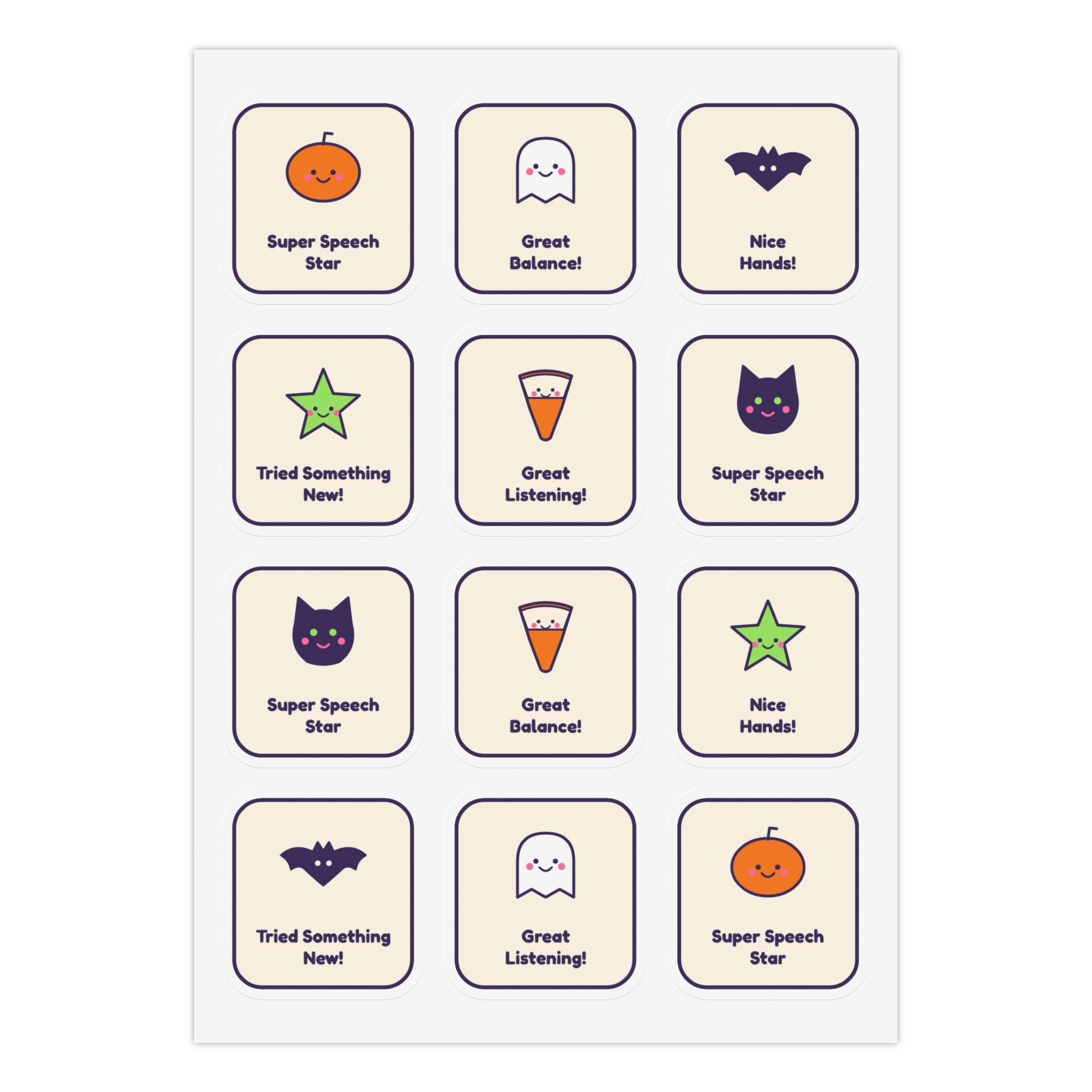 Super Speech Star Halloween Reward Stickers – Therapy Clinic