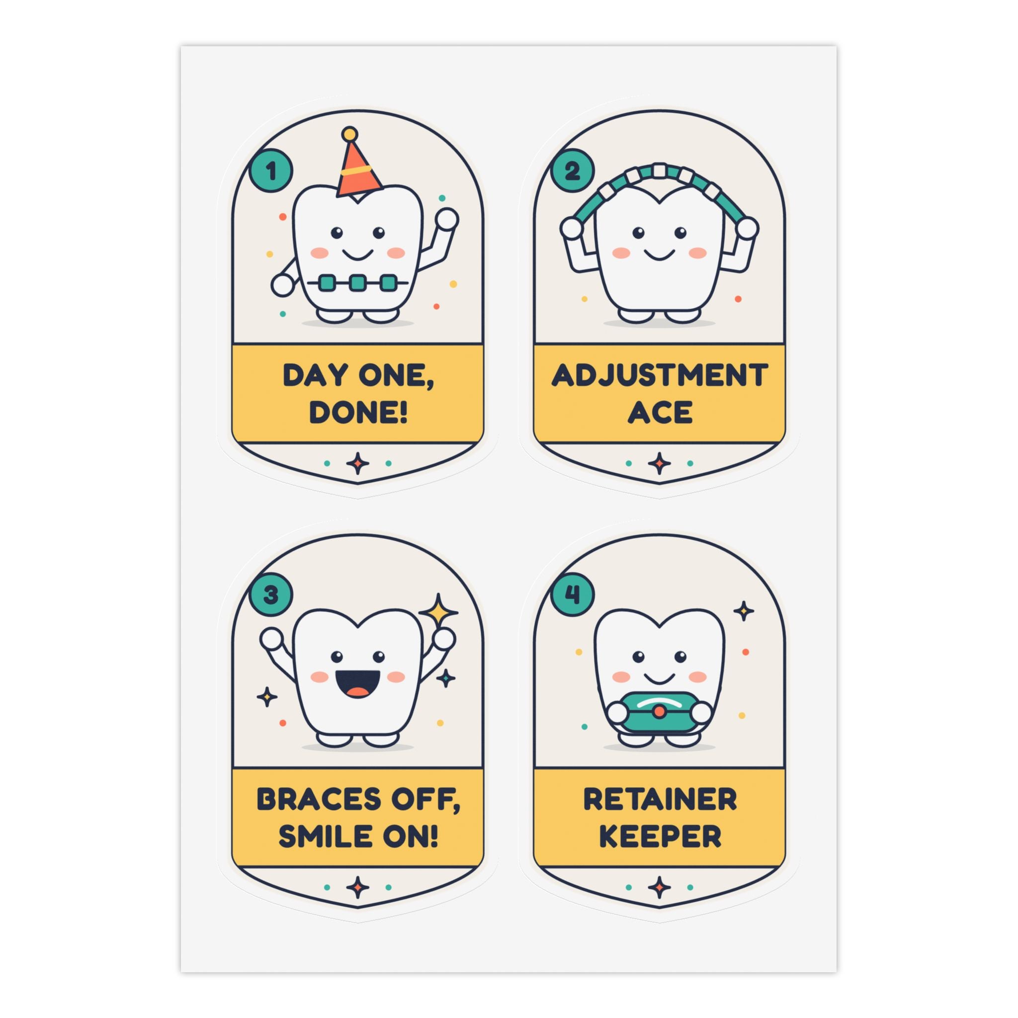 Smile Journey Milestone Stickers — Ortho Patient Reward