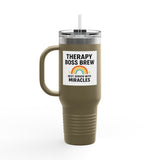 Insulated Travel Mug, 40oz - "Therapy Boss Brew Best Served With Miracles" Perfect for Coffee Lovers | Treat Yourself |  Great Gift for Clinic Owners, Bosses, and VIPs | Travel Tumbler [...]