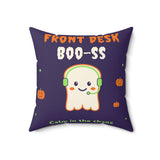 Front Desk Boo-ss Halloween Pillow – Reception Decor