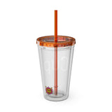 "CUP" Sunsplash Tumbler, Clear Insulated Drink Cup, Reusable Straw Cup, Summer Drinkware, Perfect for Celebrations & Everyday Use