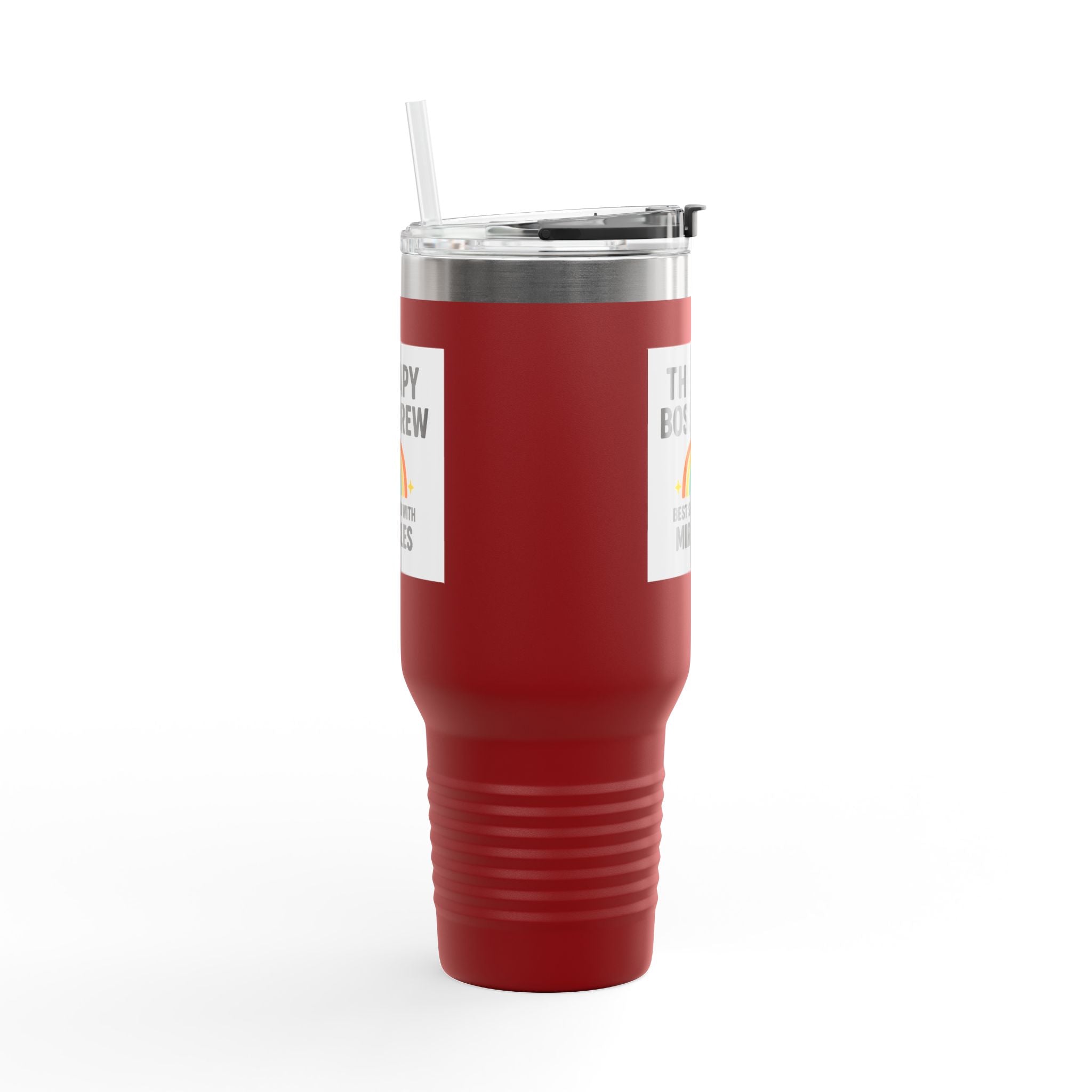 Insulated Travel Mug, 40oz - "Therapy Boss Brew Best Served With Miracles" Perfect for Coffee Lovers | Treat Yourself |  Great Gift for Clinic Owners, Bosses, and VIPs | Travel Tumbler [...]
