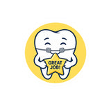 Braces Tooth Great Job Reward Sticker — Cute Dental Orthodontist Laptop Decal
