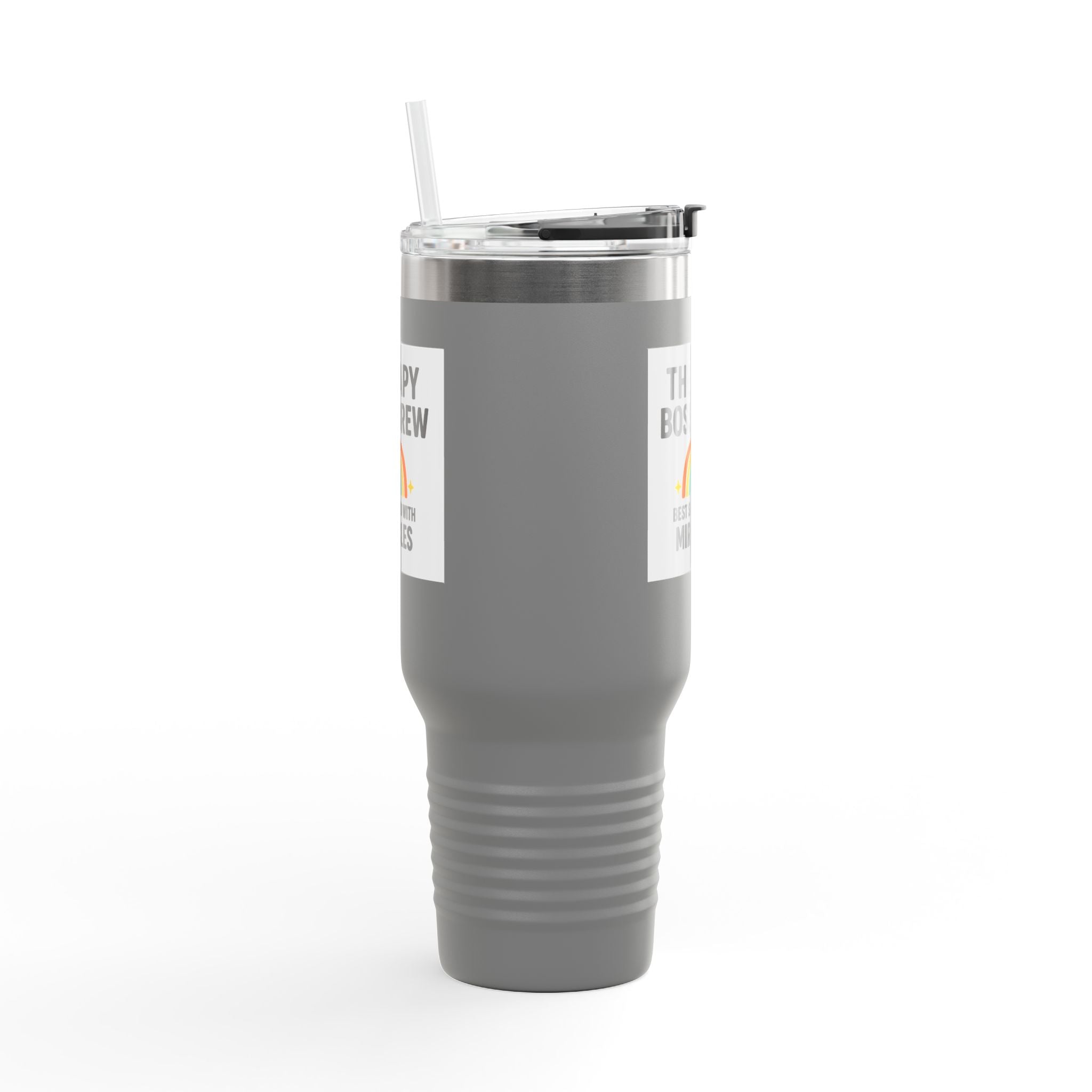 Insulated Travel Mug, 40oz - "Therapy Boss Brew Best Served With Miracles" Perfect for Coffee Lovers | Treat Yourself |  Great Gift for Clinic Owners, Bosses, and VIPs | Travel Tumbler [...]