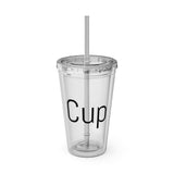 "CUP" Sunsplash Tumbler, Clear Insulated Drink Cup, Reusable Straw Cup, Summer Drinkware, Perfect for Celebrations & Everyday Use