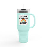 Insulated Travel Mug, 40oz - "Therapy Boss Brew Best Served With Miracles" Perfect for Coffee Lovers | Treat Yourself |  Great Gift for Clinic Owners, Bosses, and VIPs | Travel Tumbler [...]