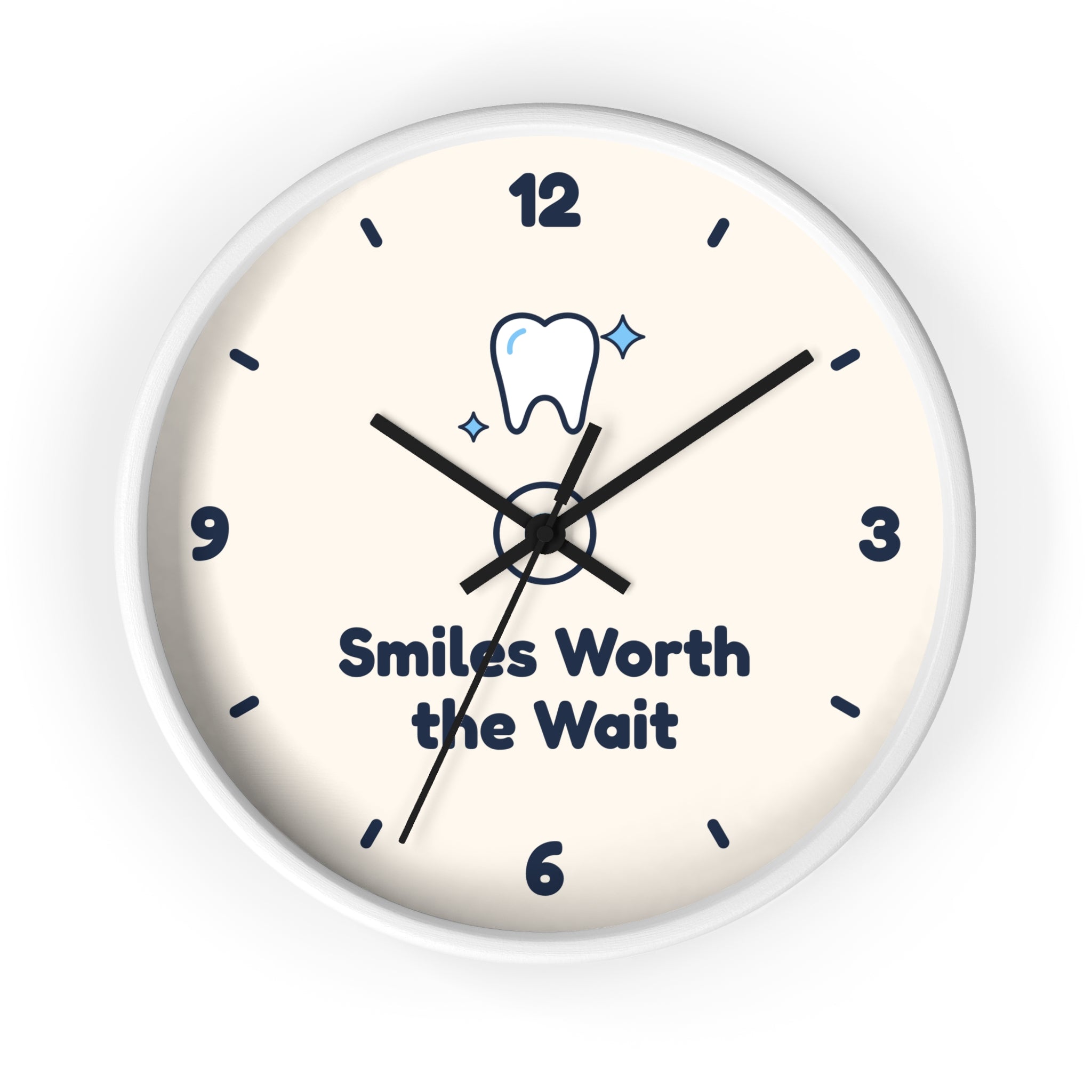 Smiles Worth the Wait Wall Clock — Dental Lobby