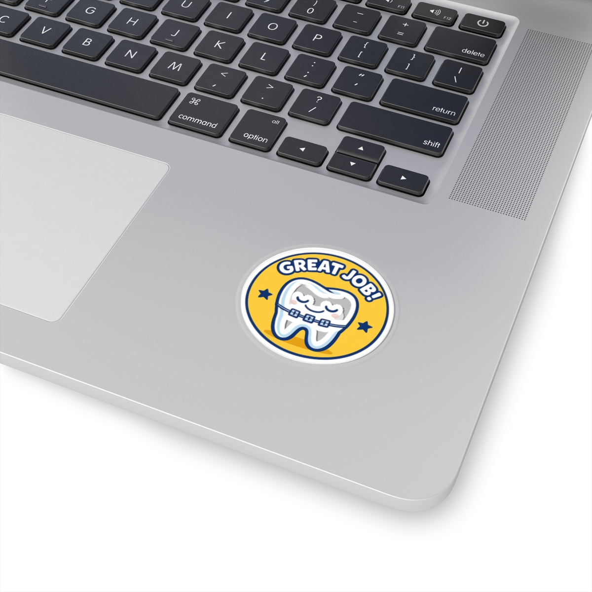 Braces Tooth Great Job Reward Sticker — Cute Dental Orthodontist Laptop Decal