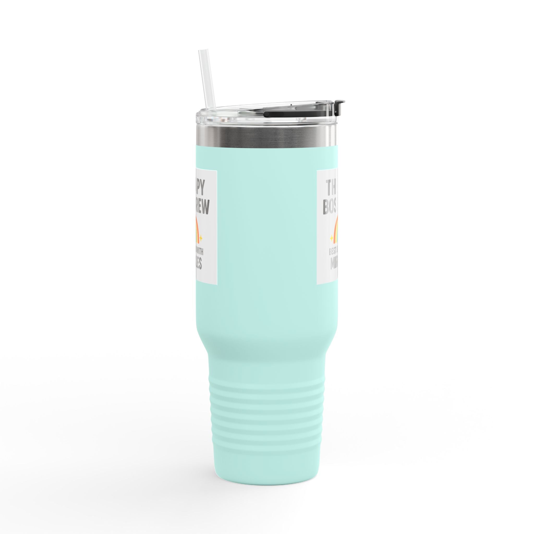Insulated Travel Mug, 40oz - "Therapy Boss Brew Best Served With Miracles" Perfect for Coffee Lovers | Treat Yourself |  Great Gift for Clinic Owners, Bosses, and VIPs | Travel Tumbler [...]