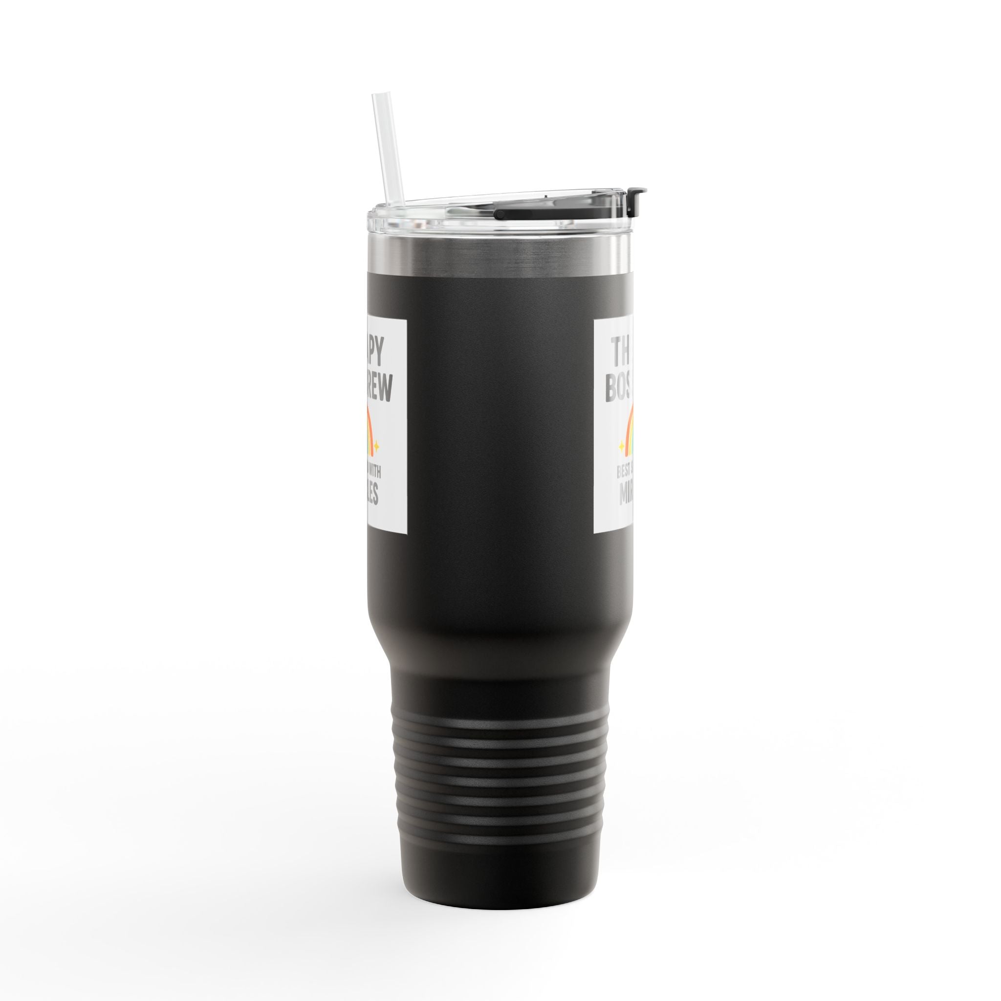 Insulated Travel Mug, 40oz - "Therapy Boss Brew Best Served With Miracles" Perfect for Coffee Lovers | Treat Yourself |  Great Gift for Clinic Owners, Bosses, and VIPs | Travel Tumbler [...]