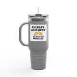 Insulated Travel Mug, 40oz - "Therapy Boss Brew Best Served With Miracles" Perfect for Coffee Lovers | Treat Yourself |  Great Gift for Clinic Owners, Bosses, and VIPs | Travel Tumbler [...]