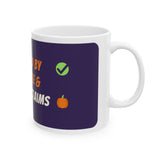 Fueled by Coffee & Clean Claims Halloween Mug – Front Desk