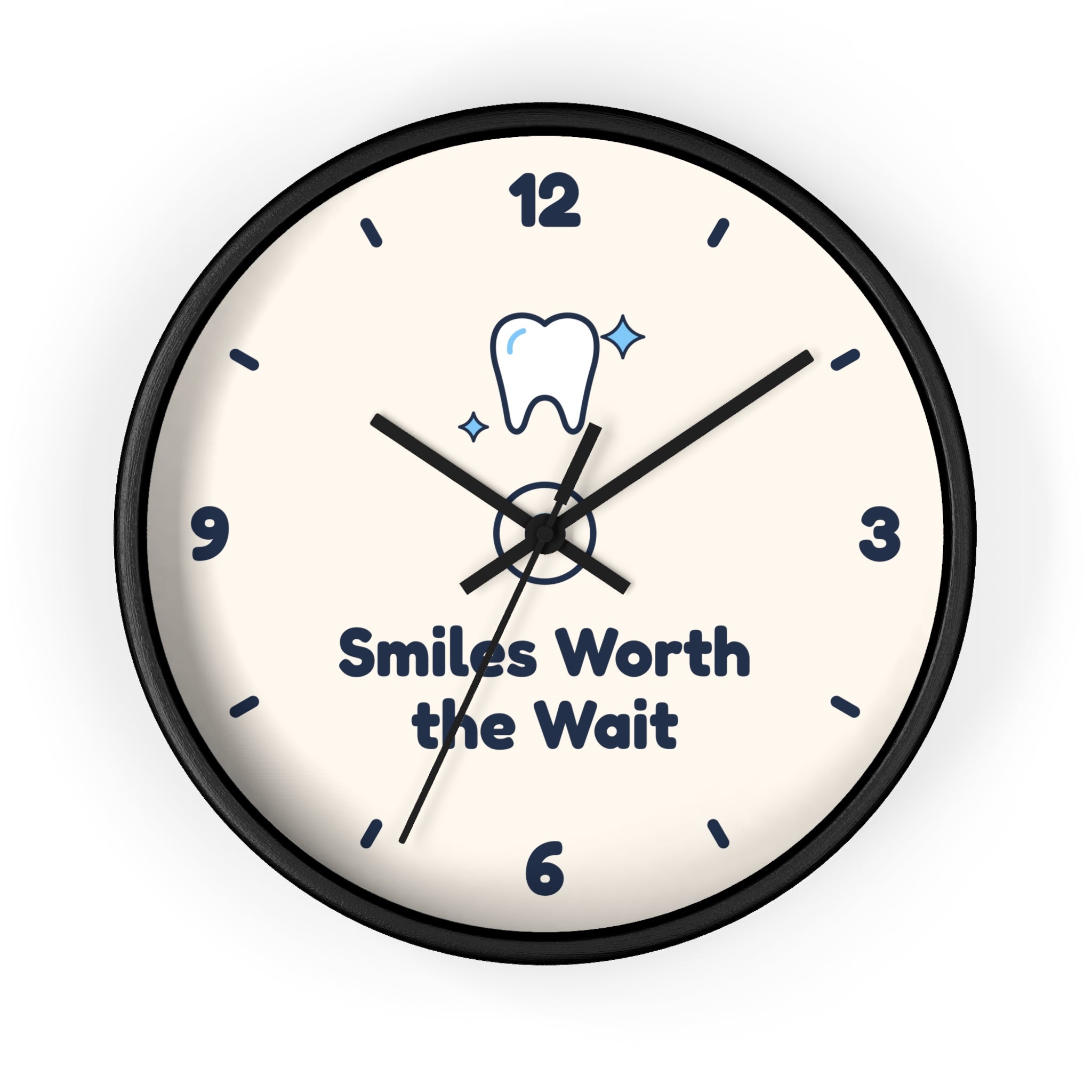 Smiles Worth the Wait Wall Clock — Dental Lobby