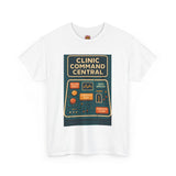 Unisex Heavy Cotton Tee - Clinic Administration "Clinic Command Central: Billing Boost. Auth Approved. Schedule Sync..."