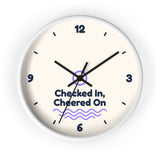 Checked In, Cheered On Wall Clock — Front Desk