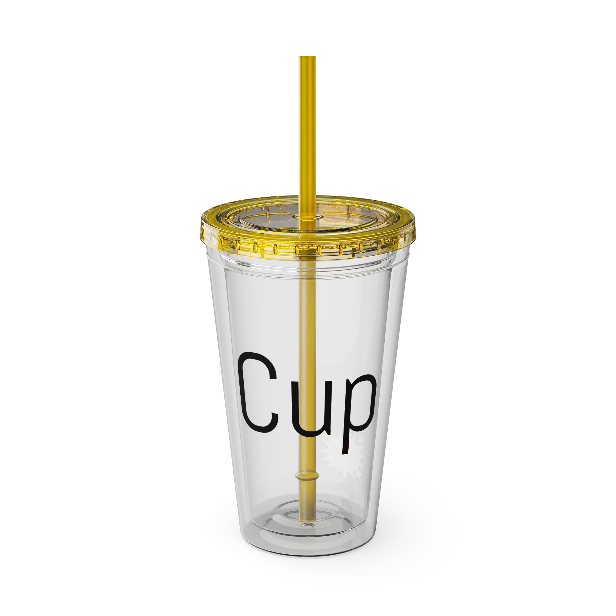 "CUP" Sunsplash Tumbler, Clear Insulated Drink Cup, Reusable Straw Cup, Summer Drinkware, Perfect for Celebrations & Everyday Use