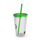 "CUP" Sunsplash Tumbler, Clear Insulated Drink Cup, Reusable Straw Cup, Summer Drinkware, Perfect for Celebrations & Everyday Use