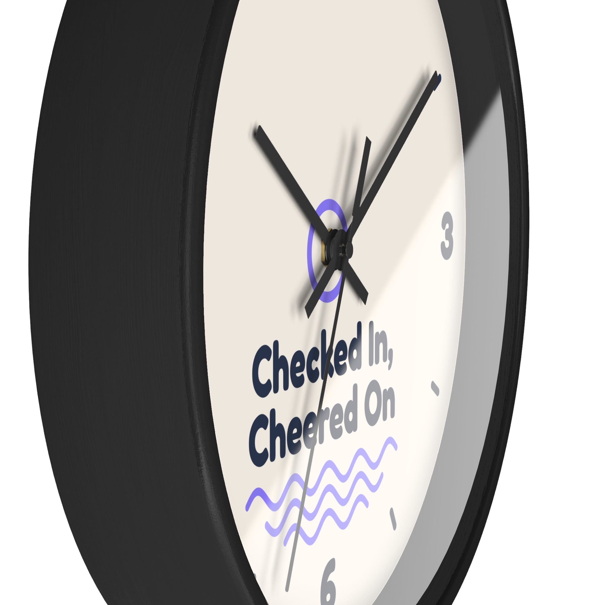Checked In, Cheered On Wall Clock — Front Desk