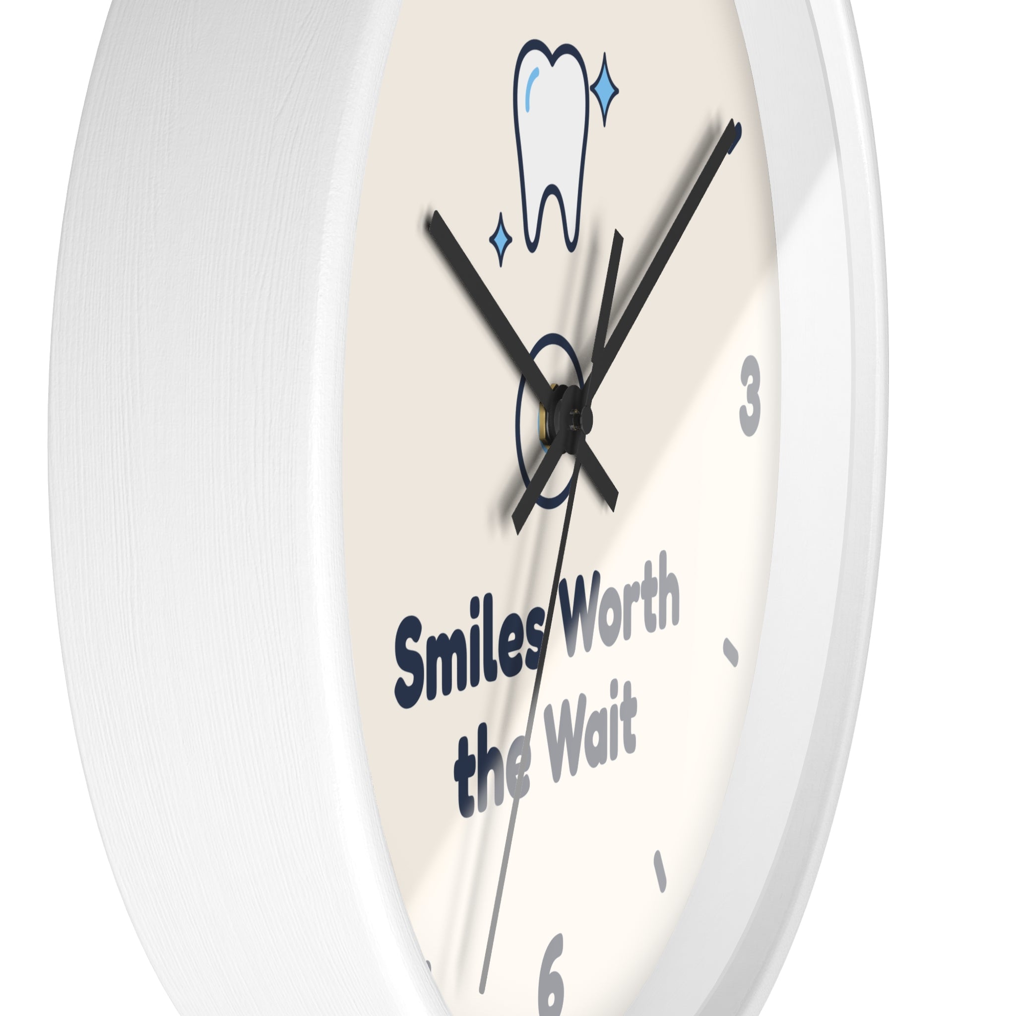 Smiles Worth the Wait Wall Clock — Dental Lobby