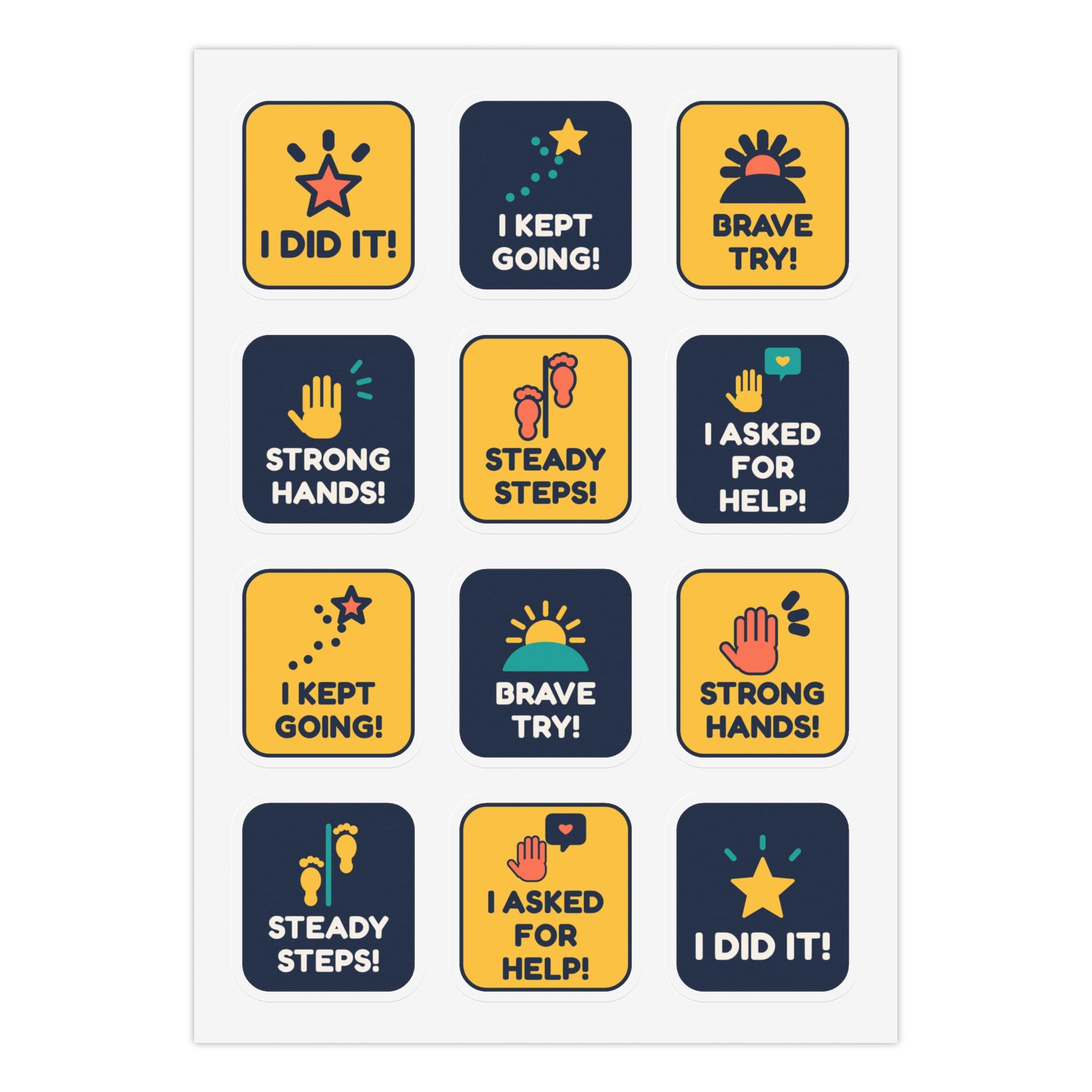 I Did It! Milestone Reward Sticker Sheet — Therapy Clinic