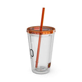 "CUP" Sunsplash Tumbler, Clear Insulated Drink Cup, Reusable Straw Cup, Summer Drinkware, Perfect for Celebrations & Everyday Use