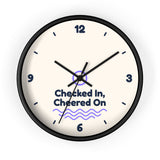 Checked In, Cheered On Wall Clock — Front Desk