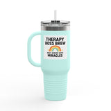 Insulated Travel Mug, 40oz - "Therapy Boss Brew Best Served With Miracles" Perfect for Coffee Lovers | Treat Yourself |  Great Gift for Clinic Owners, Bosses, and VIPs | Travel Tumbler [...]