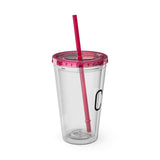 "CUP" Sunsplash Tumbler, Clear Insulated Drink Cup, Reusable Straw Cup, Summer Drinkware, Perfect for Celebrations & Everyday Use