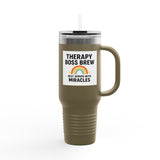 Insulated Travel Mug, 40oz - "Therapy Boss Brew Best Served With Miracles" Perfect for Coffee Lovers | Treat Yourself |  Great Gift for Clinic Owners, Bosses, and VIPs | Travel Tumbler [...]