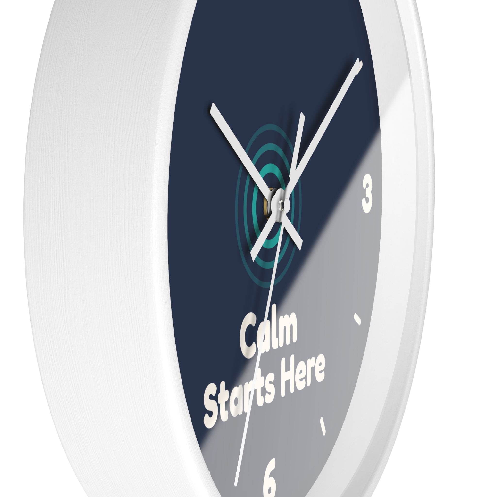 Calm Starts Here Wall Clock — Waiting Room Decor