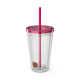 "CUP" Sunsplash Tumbler, Clear Insulated Drink Cup, Reusable Straw Cup, Summer Drinkware, Perfect for Celebrations & Everyday Use
