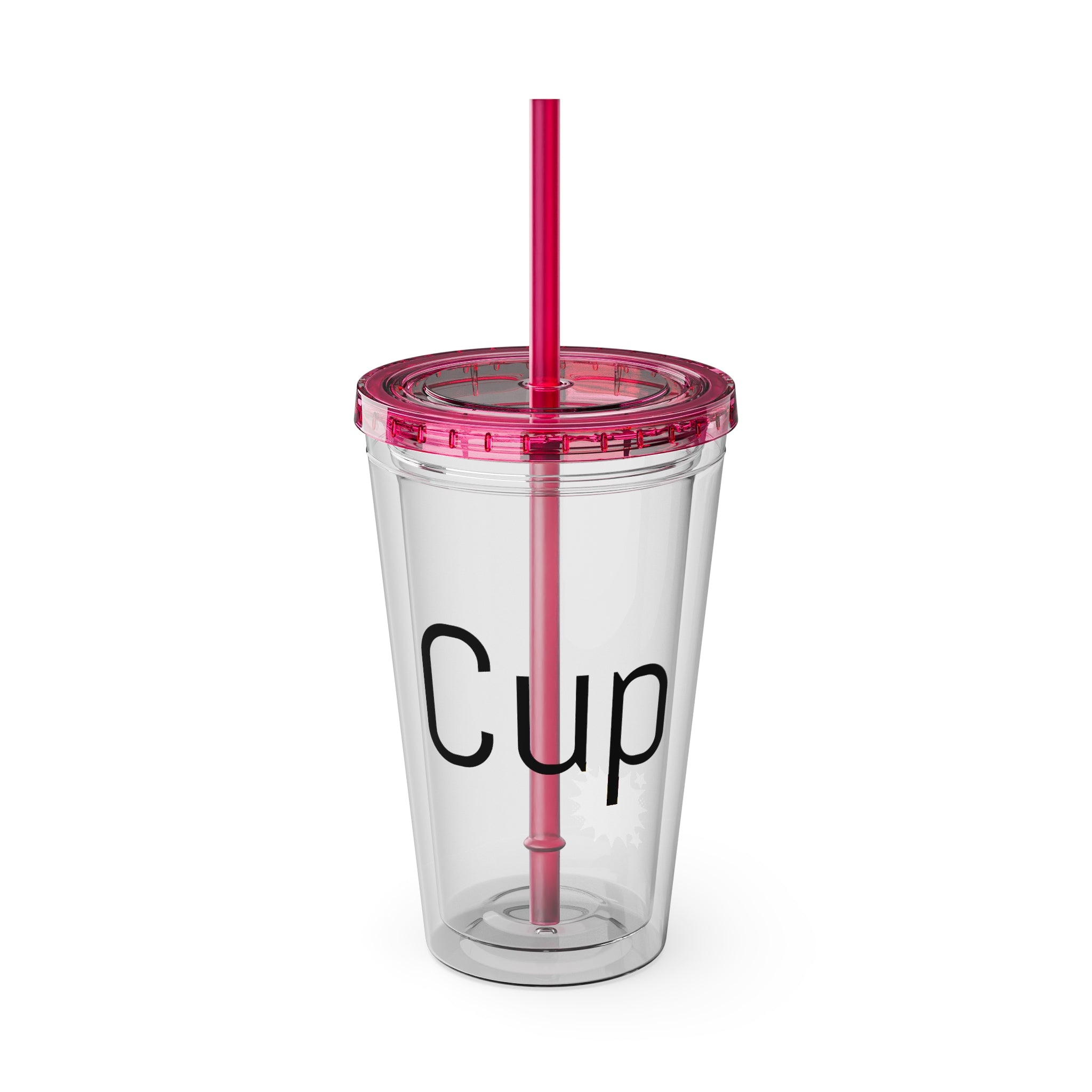 "CUP" Sunsplash Tumbler, Clear Insulated Drink Cup, Reusable Straw Cup, Summer Drinkware, Perfect for Celebrations & Everyday Use
