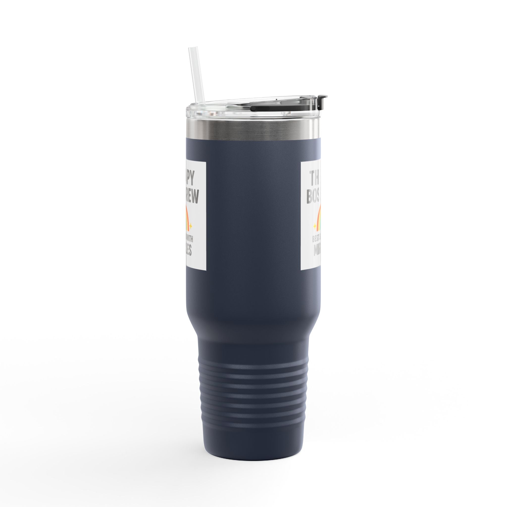 Insulated Travel Mug, 40oz - "Therapy Boss Brew Best Served With Miracles" Perfect for Coffee Lovers | Treat Yourself |  Great Gift for Clinic Owners, Bosses, and VIPs | Travel Tumbler [...]