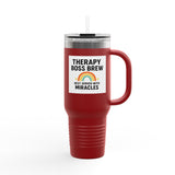 Insulated Travel Mug, 40oz - "Therapy Boss Brew Best Served With Miracles" Perfect for Coffee Lovers | Treat Yourself |  Great Gift for Clinic Owners, Bosses, and VIPs | Travel Tumbler [...]