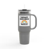 Insulated Travel Mug, 40oz - "Therapy Boss Brew Best Served With Miracles" Perfect for Coffee Lovers | Treat Yourself |  Great Gift for Clinic Owners, Bosses, and VIPs | Travel Tumbler [...]