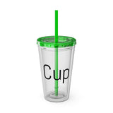 "CUP" Sunsplash Tumbler, Clear Insulated Drink Cup, Reusable Straw Cup, Summer Drinkware, Perfect for Celebrations & Everyday Use