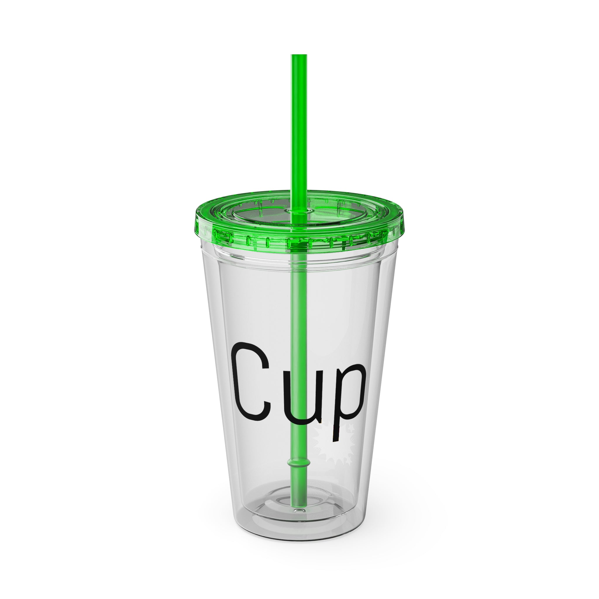 "CUP" Sunsplash Tumbler, Clear Insulated Drink Cup, Reusable Straw Cup, Summer Drinkware, Perfect for Celebrations & Everyday Use
