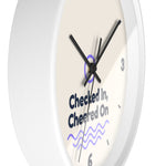 Checked In, Cheered On Wall Clock — Front Desk