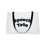 Speech Weekender Tote Bag, Gift for Speech Therapists, Stylish Beach Bag, Perfect for Travel,  Summer Tote, Fun Weekend Accessory