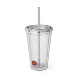 "CUP" Sunsplash Tumbler, Clear Insulated Drink Cup, Reusable Straw Cup, Summer Drinkware, Perfect for Celebrations & Everyday Use