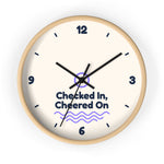 Checked In, Cheered On Wall Clock — Front Desk