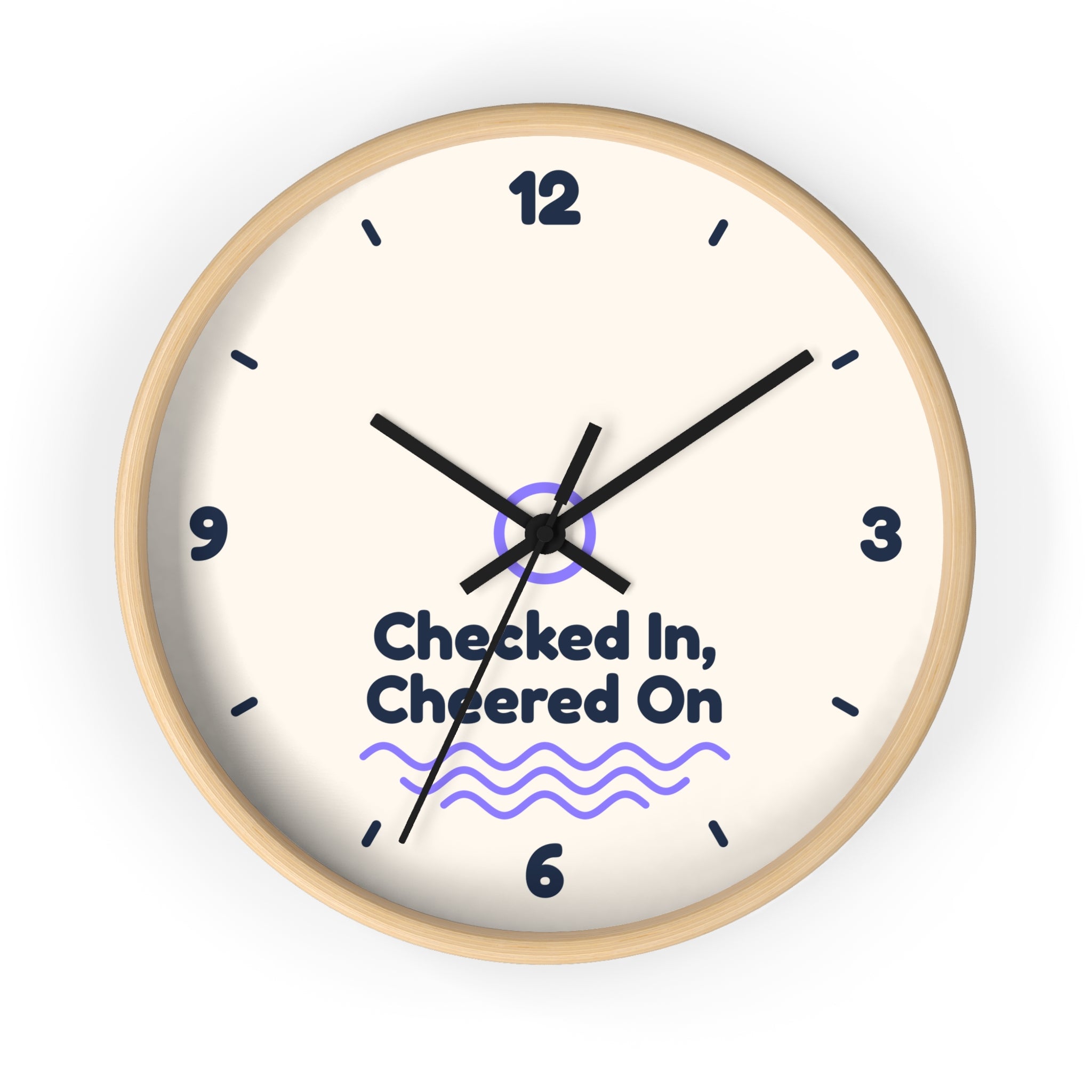 Checked In, Cheered On Wall Clock — Front Desk