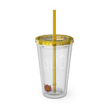 "CUP" Sunsplash Tumbler, Clear Insulated Drink Cup, Reusable Straw Cup, Summer Drinkware, Perfect for Celebrations & Everyday Use