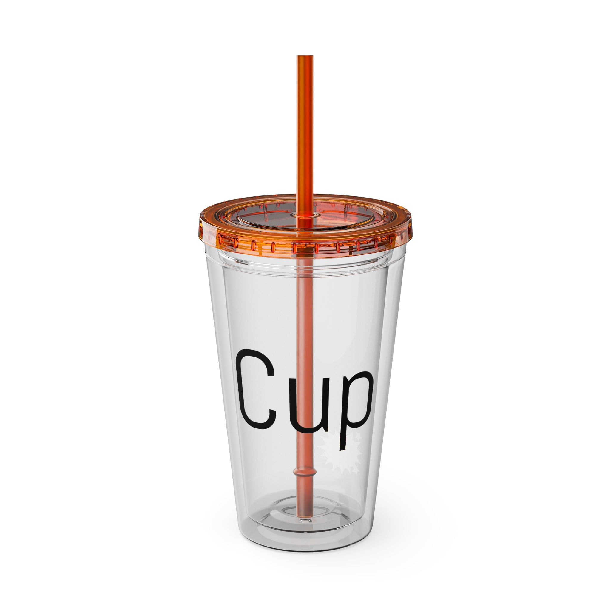 "CUP" Sunsplash Tumbler, Clear Insulated Drink Cup, Reusable Straw Cup, Summer Drinkware, Perfect for Celebrations & Everyday Use