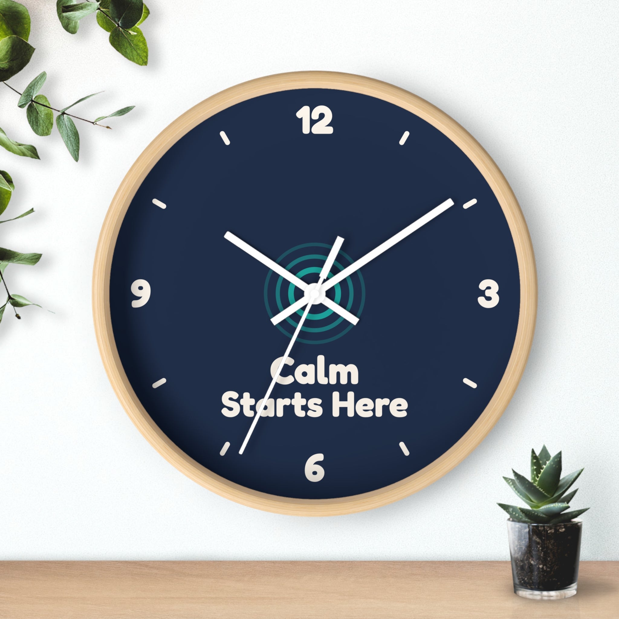 Calm Starts Here Wall Clock — Waiting Room Decor